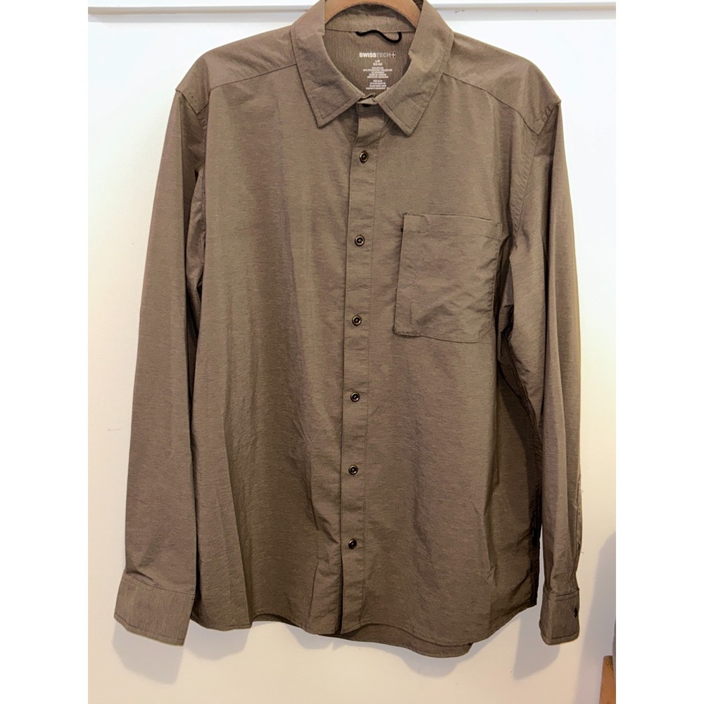 Swiss Tech Long Sleeve SM48y120 Dove Brown Mens LG 42-44" Outdoor Performance
